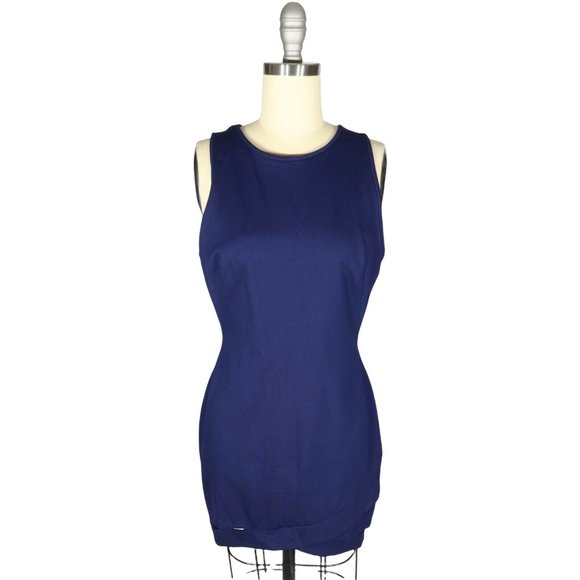 Black Halo Dresses & Skirts - BLACK HALO Size 8 Navy Blue Kaia Scuba Knit Cut Out Hem Bodycon Sheath Dress